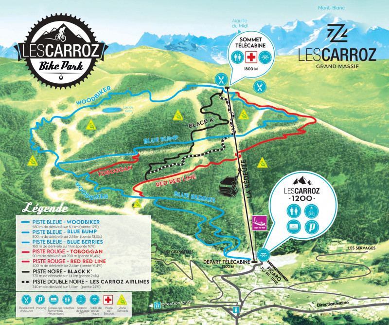 Plan du Bike Park Les Carroz