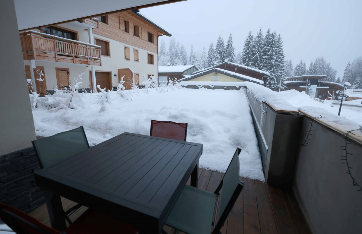 Le jardin la terrasse l'hiver