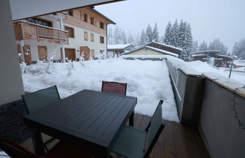 Le jardin la terrasse l'hiver